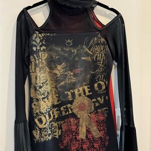 Save The Queen Black and Gold Blouse